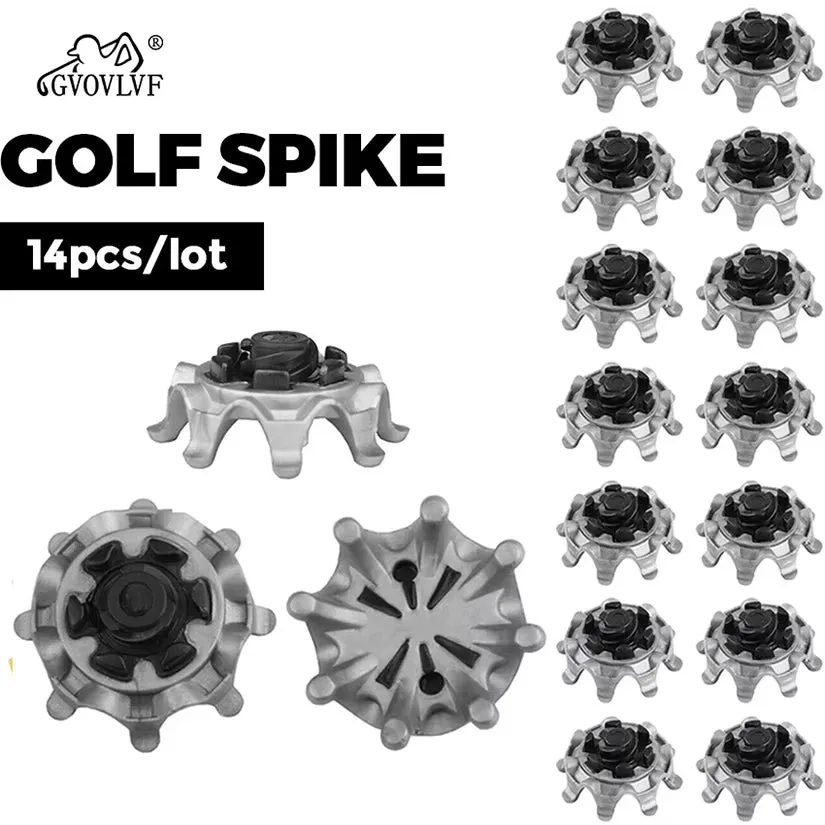 14Pcs/Pack Golf Shoe Spikes Replacement Studs Soft Fast Twist Cleat Metal Grey Black Golf Training Aids for Footjoy Shoes New