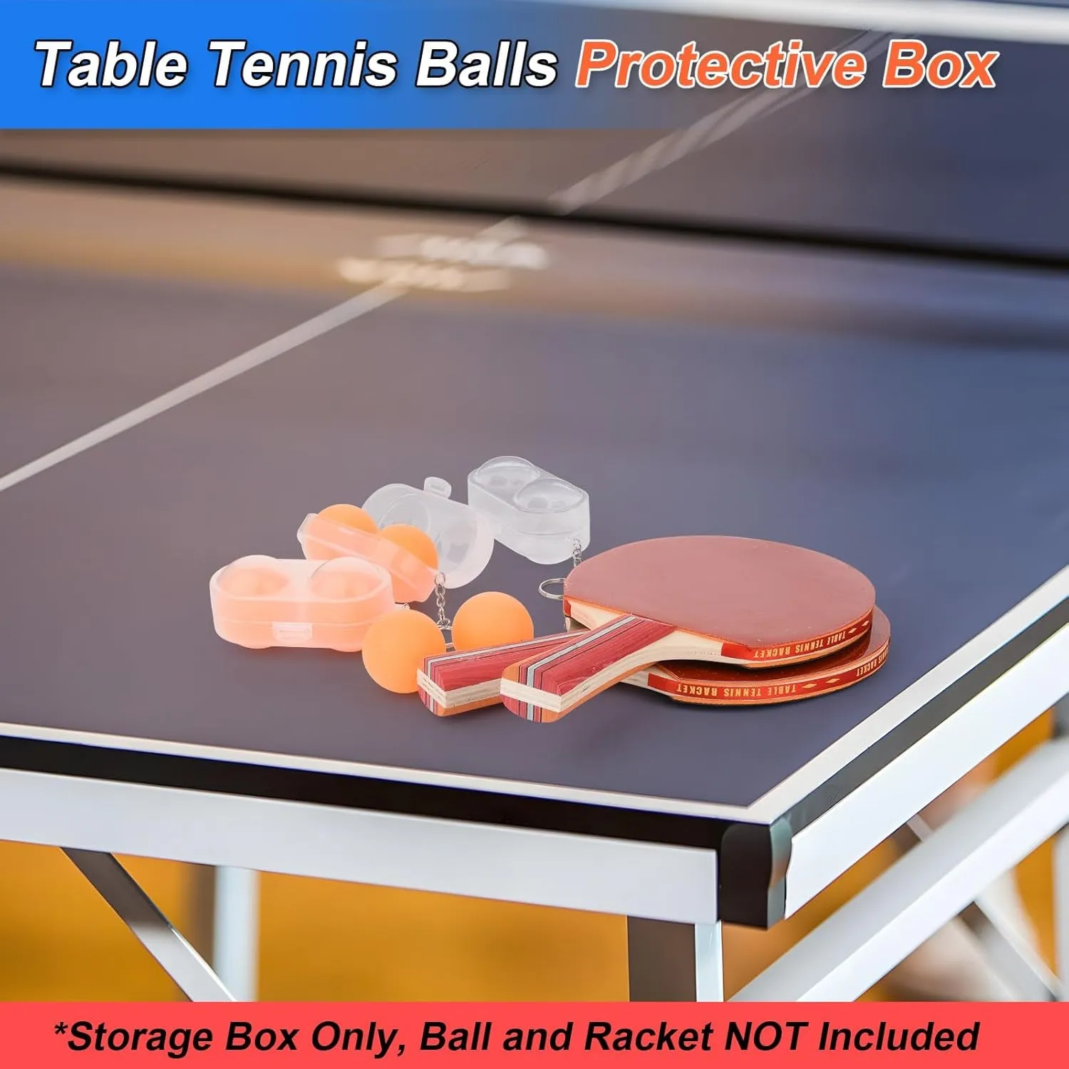 3 Pcs Table Tennis Ball Protective Case Ball Holder Ping Pong Ball Carry Box Portable Table Tennis Ball Storage Box with Keychain for Ping Pong Container Ball Accessories