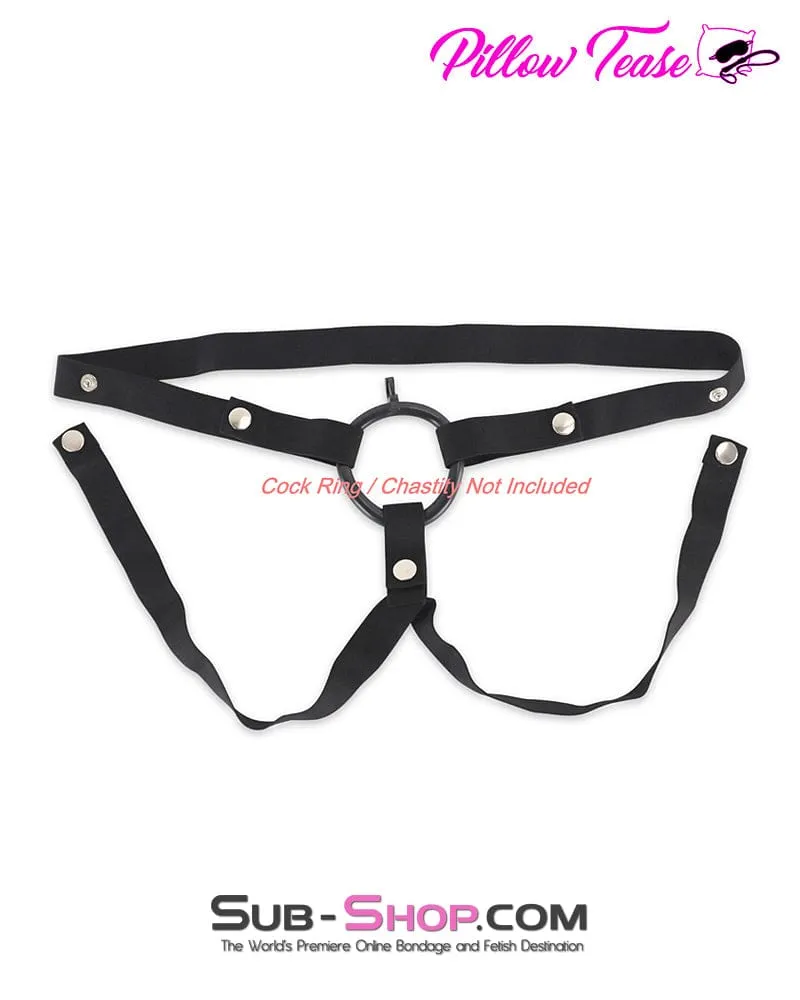 3774DL  Black Nylon Chastity Holder Harness