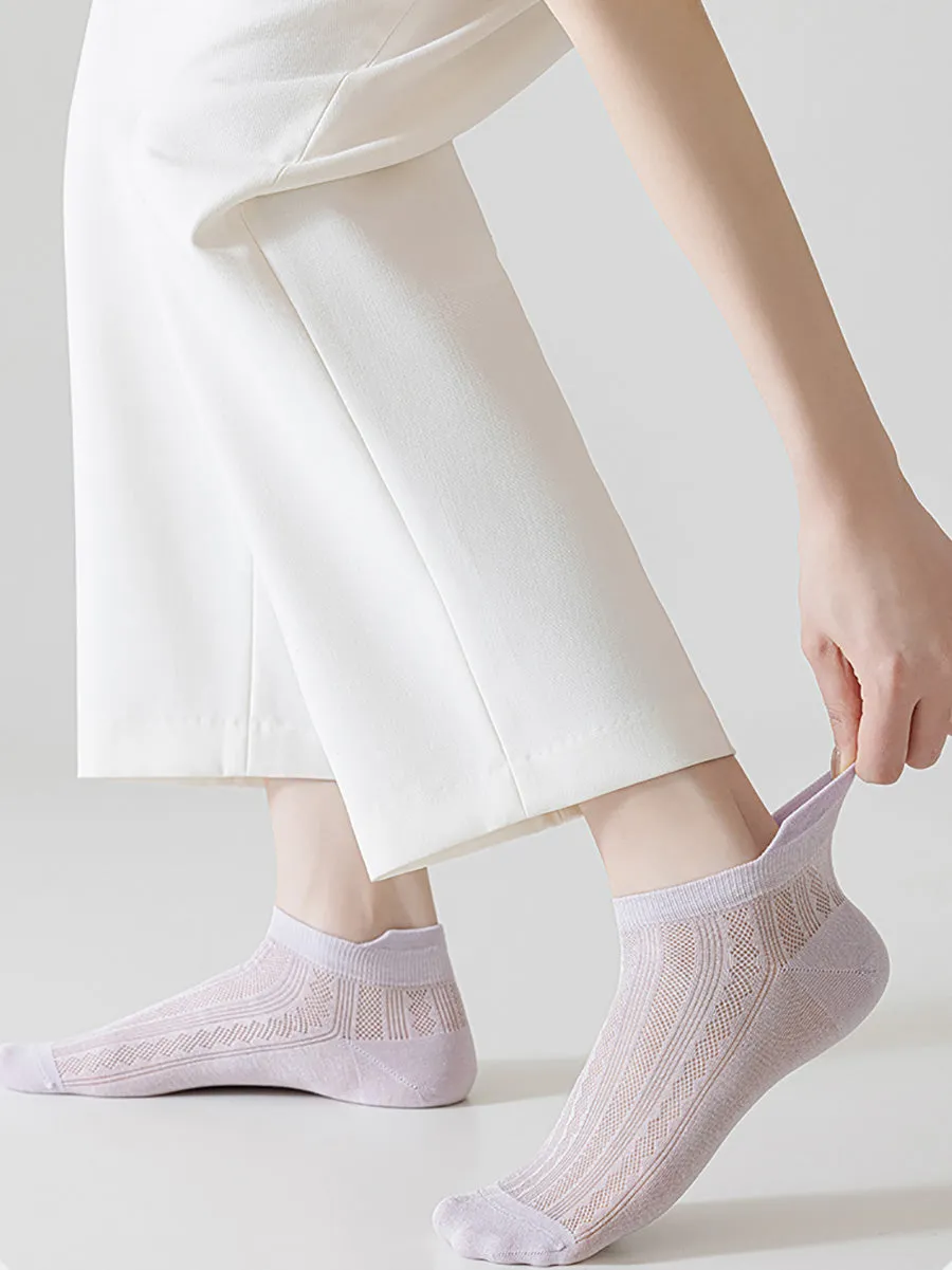 4 Pairs Women Summer Thin Cotton Short Socks