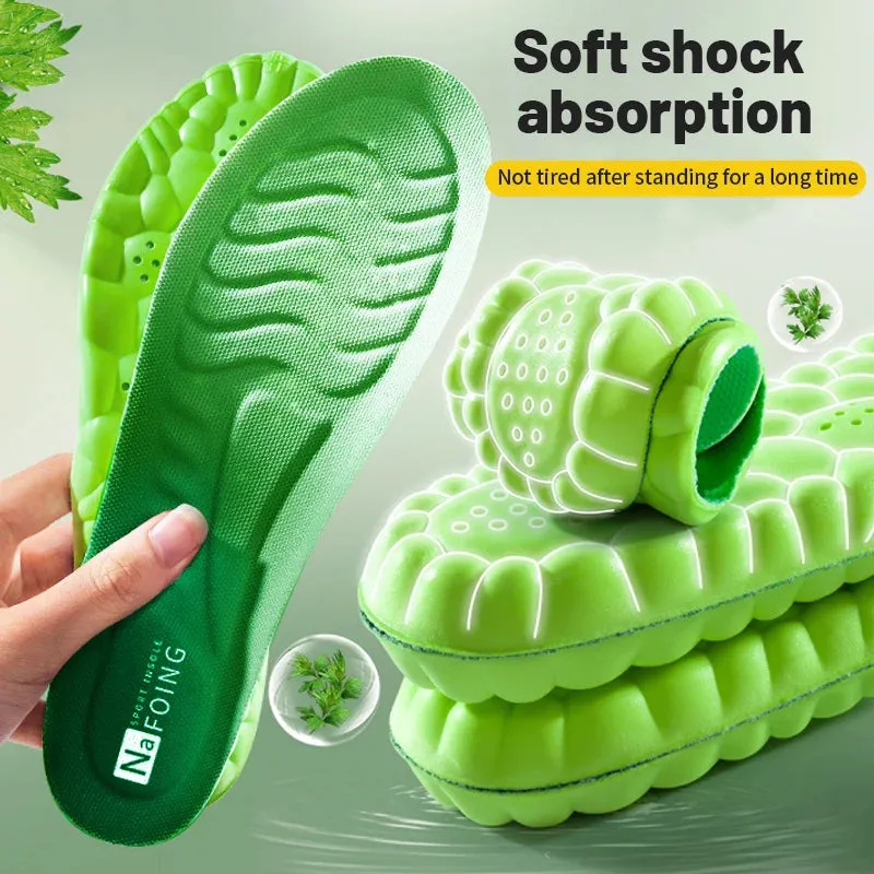 4D Orthopedic Sport Insoles Super Soft Breathable High-elasticity Shock Absorption Running Shoe Pad Anti-pain Deodorant Cushion