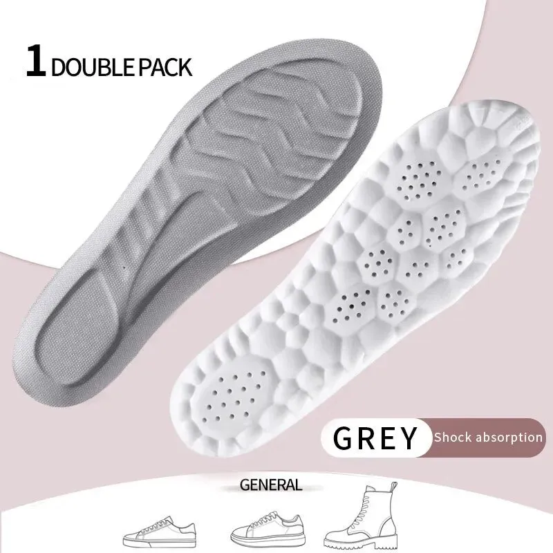 4D Orthopedic Sport Insoles Super Soft Breathable High-elasticity Shock Absorption Running Shoe Pad Anti-pain Deodorant Cushion