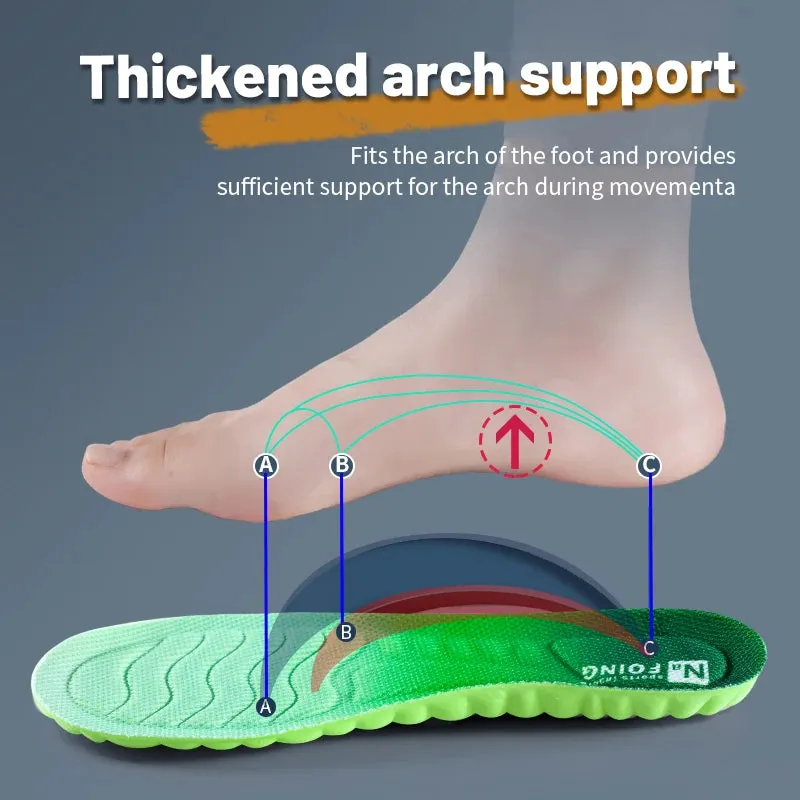 4D Orthopedic Sport Insoles Super Soft Breathable High-elasticity Shock Absorption Running Shoe Pad Anti-pain Deodorant Cushion