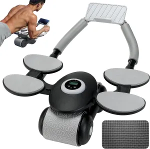 Ab Roller Wheel Automatic Rebound with 4 Elbow Supports