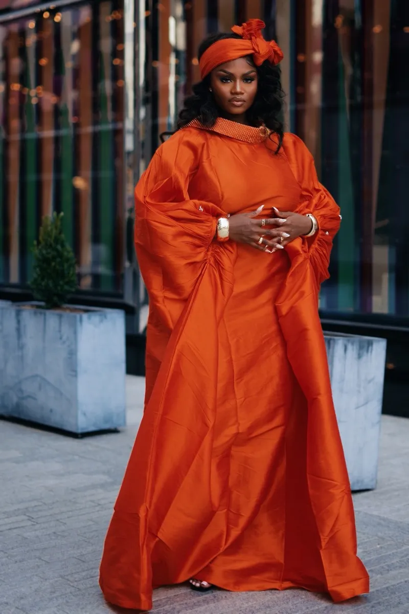 ACHALUGO DRESS- Bright Orange