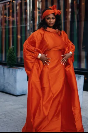 ACHALUGO DRESS- Bright Orange