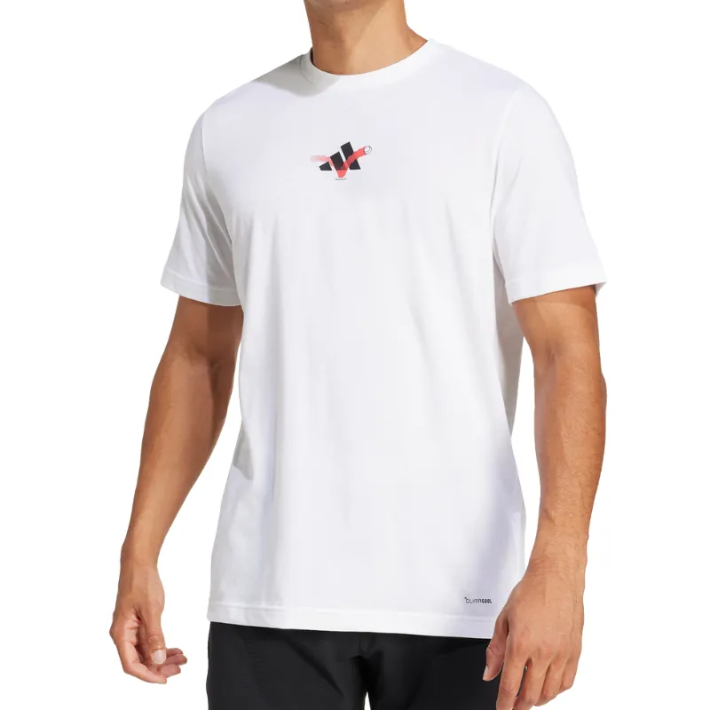 Adidas 3B G Men Tennis Shirt - White
