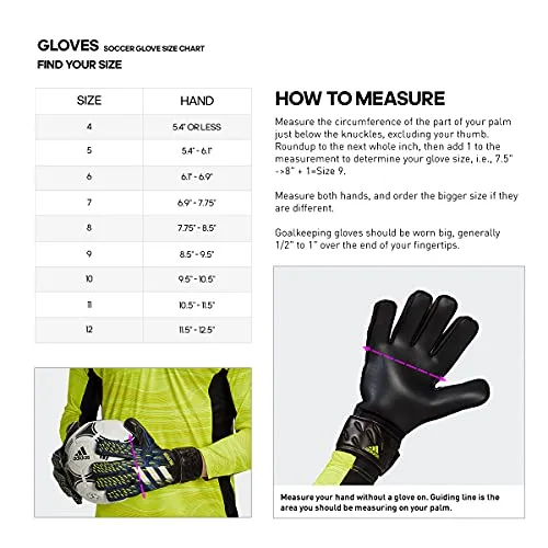 adidas Predatorator Top Training Goalkeeper Gloves, Football Blue/Bold Blue/Solar Yellow, Size 11