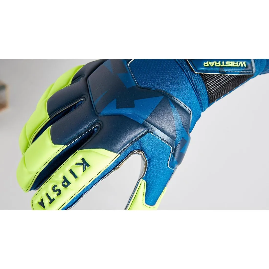 Adult Football Goalkeeper Gloves F500 - Blue/Yellow