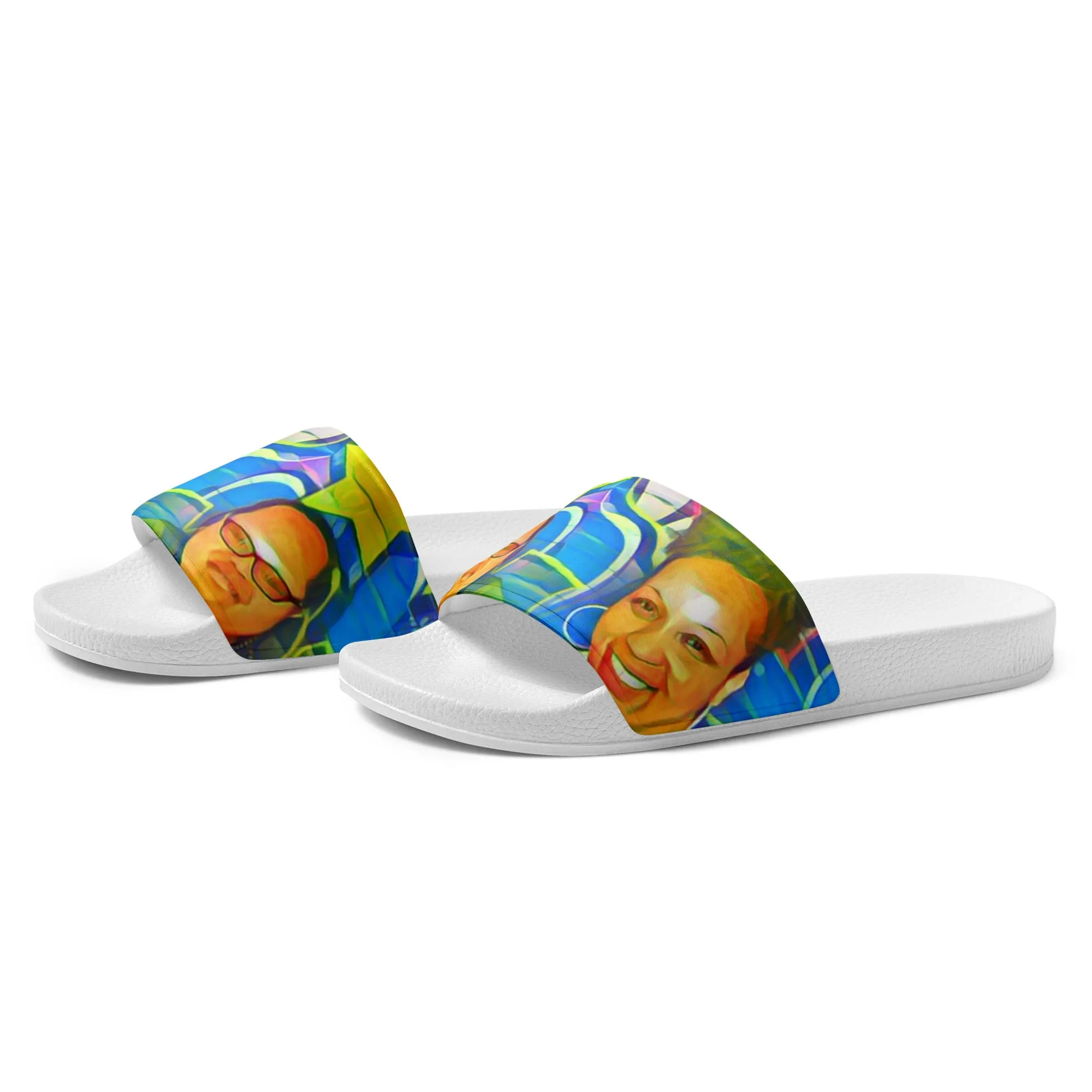 Airfros And Babyhairs Blue Mukbang Womens Slides