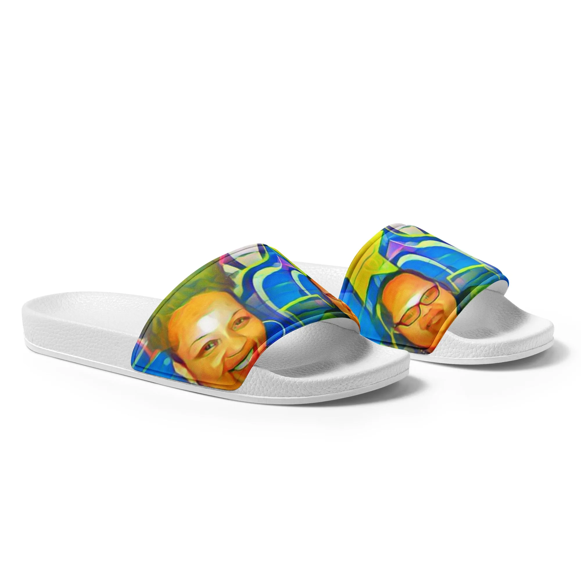 Airfros And Babyhairs Blue Mukbang Womens Slides