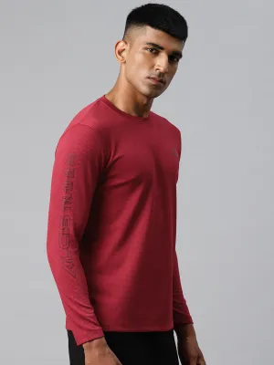 Alcis Men Typography Printed Dry Tech Slim Fit Sports T-shirt