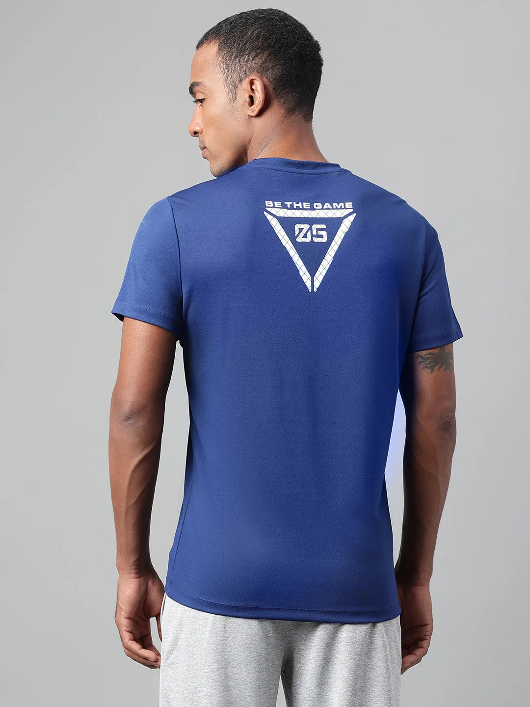 Alcis Men's Navy Anti-Static Drytech  Slim-Fit Training Tee