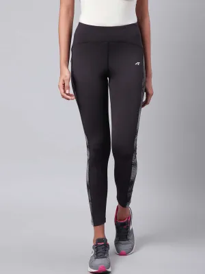 Alcis Women Black Solid Training Tights
