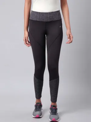 Alcis Women Black Solid Training Tights