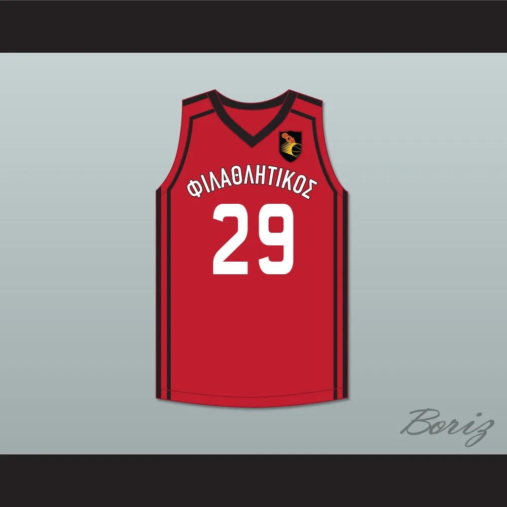 Alex Antetokounmpo 29 Filathlitikos A.O Zografou B.C. Red Basketball Jersey