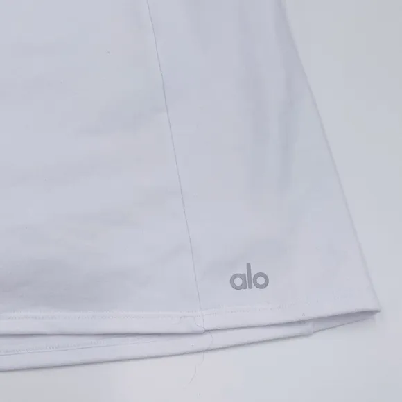 Alo Yoga Airbrush High-Waist Good Form Tennis Skirt White Size Small Athleisure