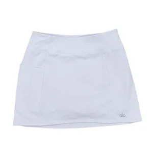 Alo Yoga Airbrush High-Waist Good Form Tennis Skirt White Size Small Athleisure