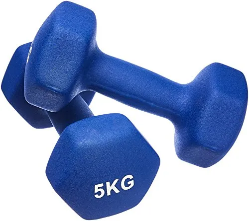 AmazonBasics Neoprene Dumbbell Pair, 2 x 5Kg