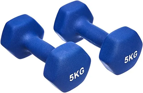 AmazonBasics Neoprene Dumbbell Pair, 2 x 5Kg