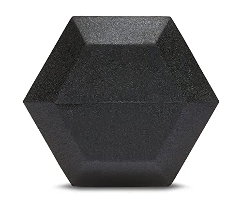 AmazonBasics Rubber Encased Hex Dumbbell Weight - 12.4 x 5.4 x 4.6 Inches, 11.33 kg