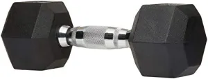 AmazonBasics Rubber Encased Hex Dumbbell Weight - 12.4 x 5.4 x 4.6 Inches, 11.33 kg
