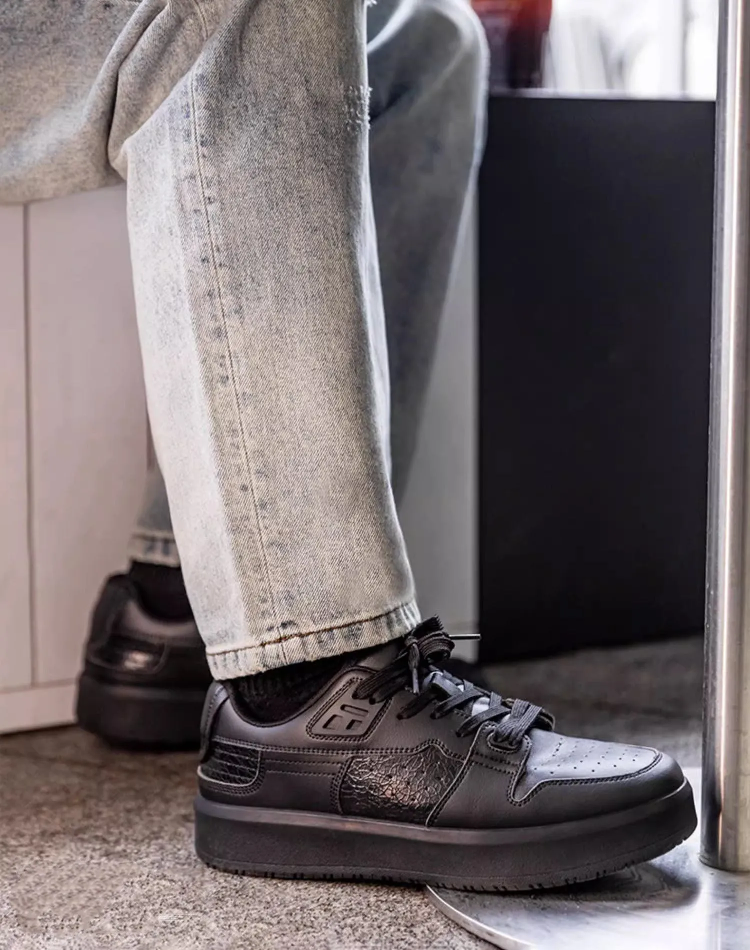 American Crushed Ice Small Thick-Soled Cracked Men's Casual Shoes