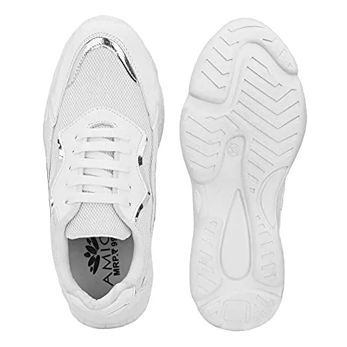 Amico Women's & Girls Sneakers Casual Shoe White