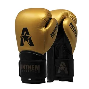 Anthem Athletics STORMBRINGER II Leather Boxing Gloves - Muay Thai, Kickboxing, Striking - 24kG Black - 14 oz.