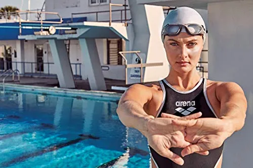 arena Classic Silicone Swim Cap, Red/White