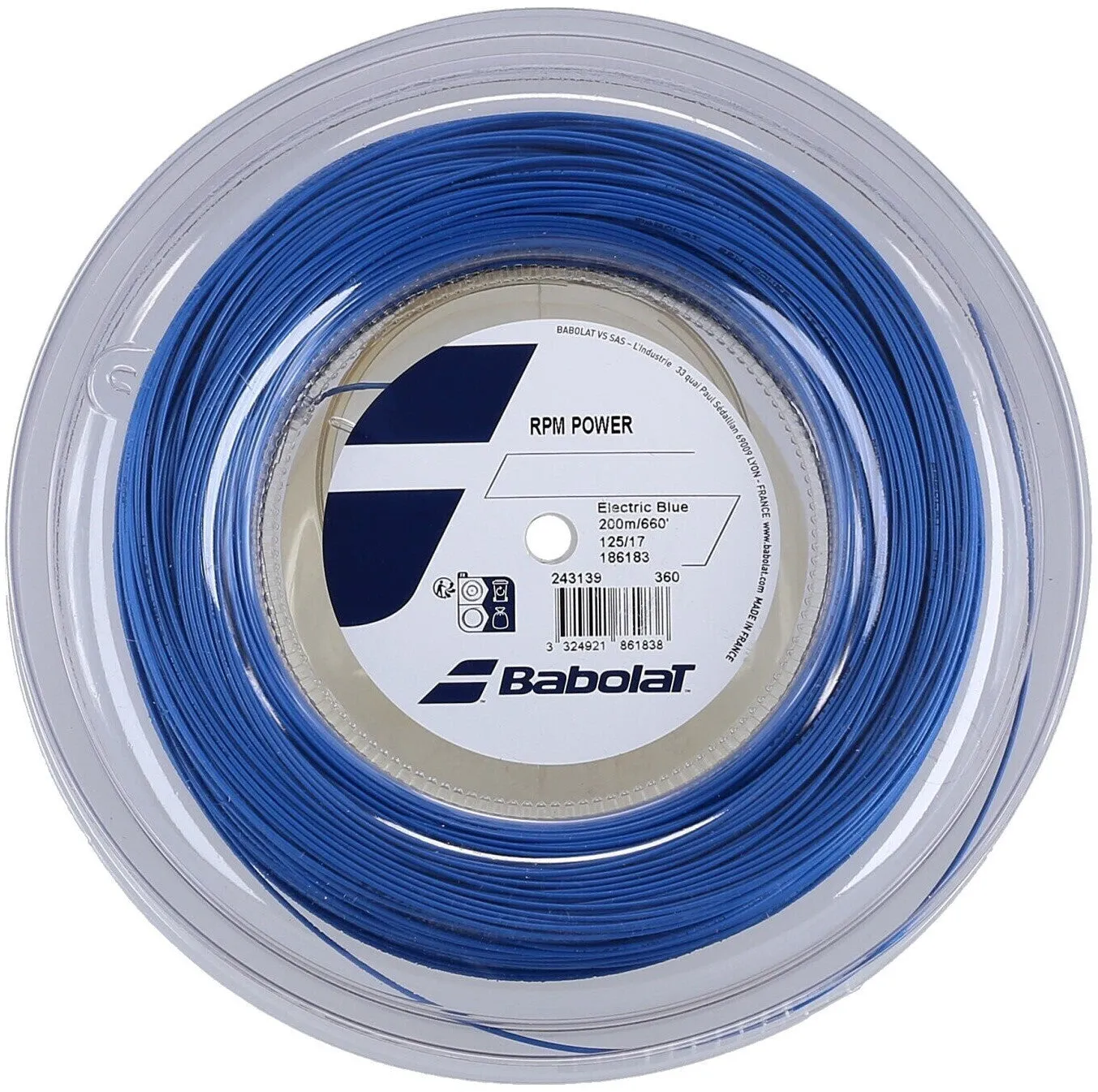 Babolat RPM Power 17/1.25 Tennis String Reel (Blue)