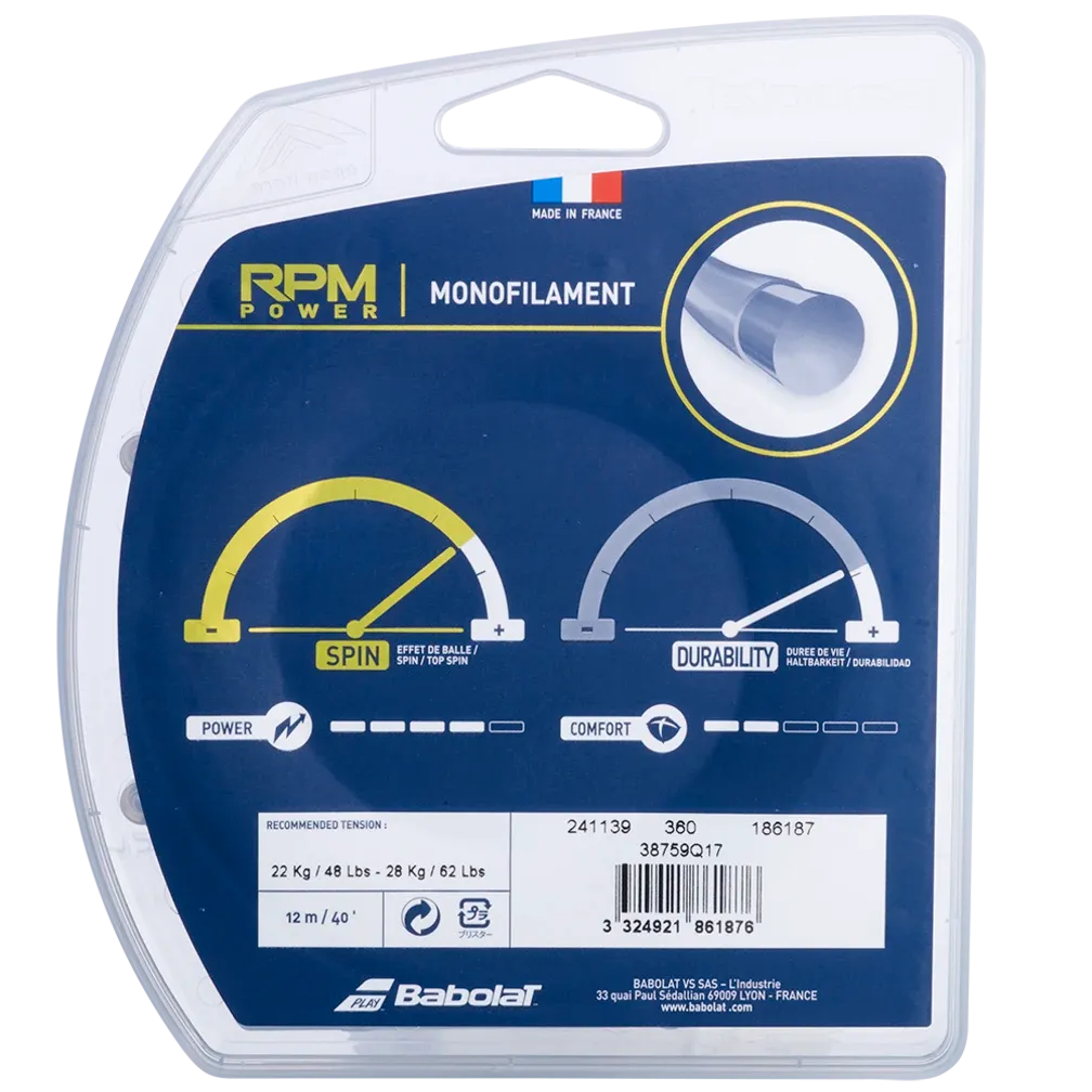 Babolat RPM Power Tennis String Set of Blue 1.25mm 17gs