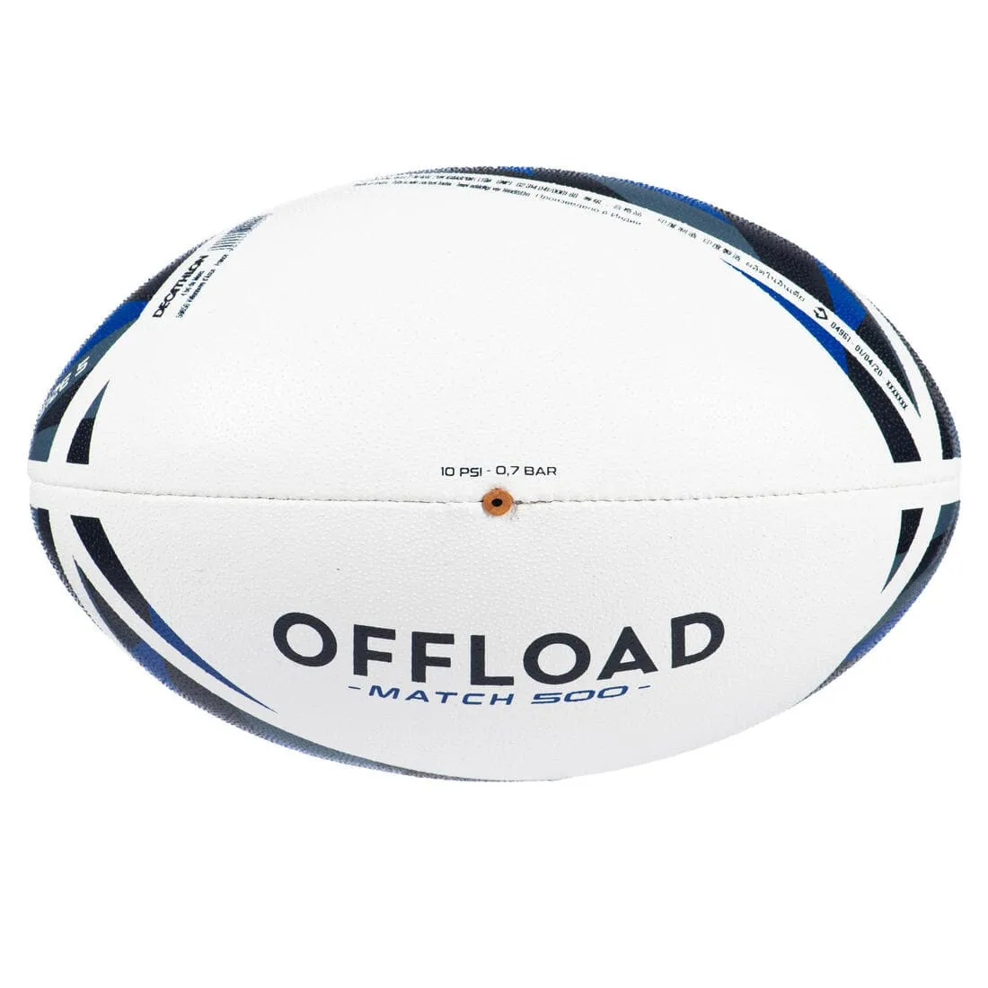 BALLON DE RUGBY Taille 5 - R500 match Bleu