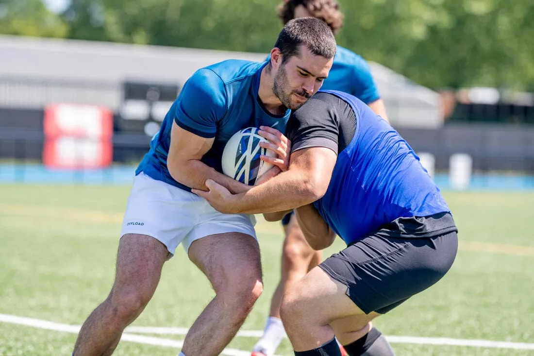 BALLON DE RUGBY Taille 5 - R500 match Bleu