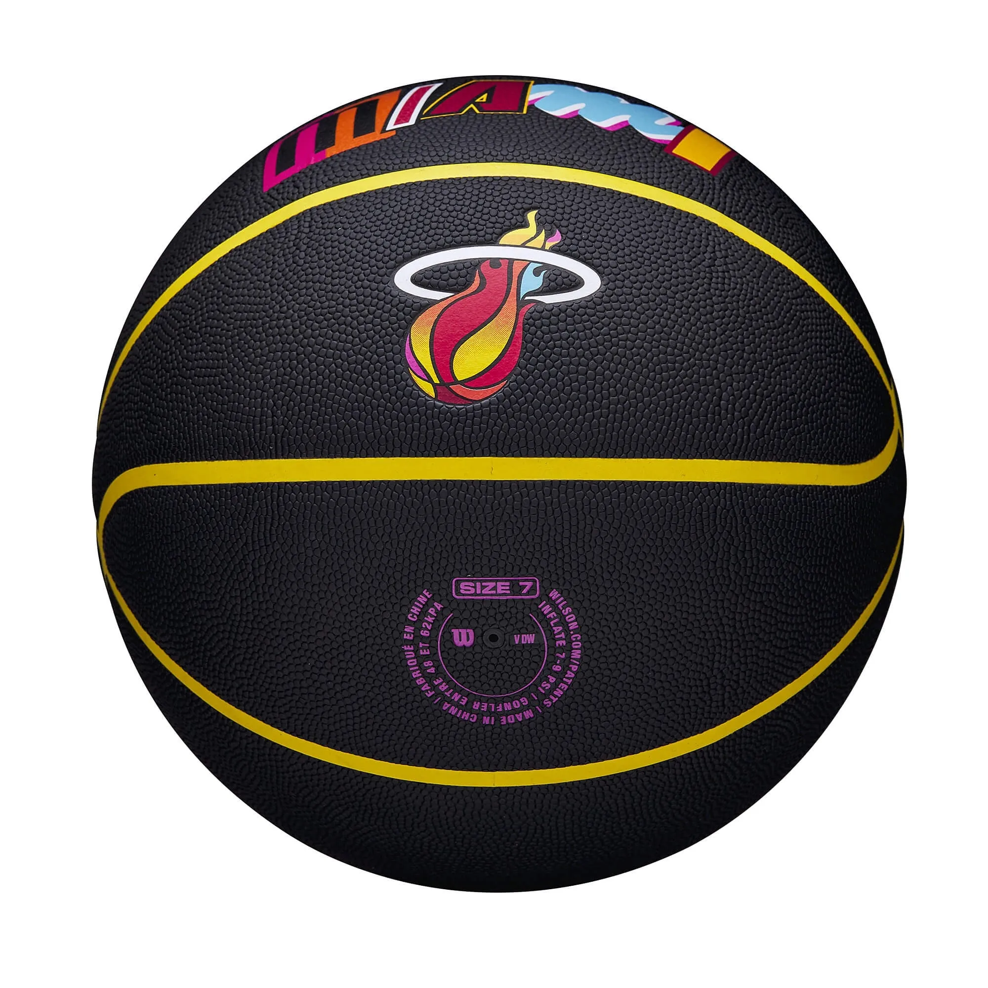 Basketbalová lopta Wilson NBA Team City Collector Basketball Miami Heat (veľkosť 7) čierna