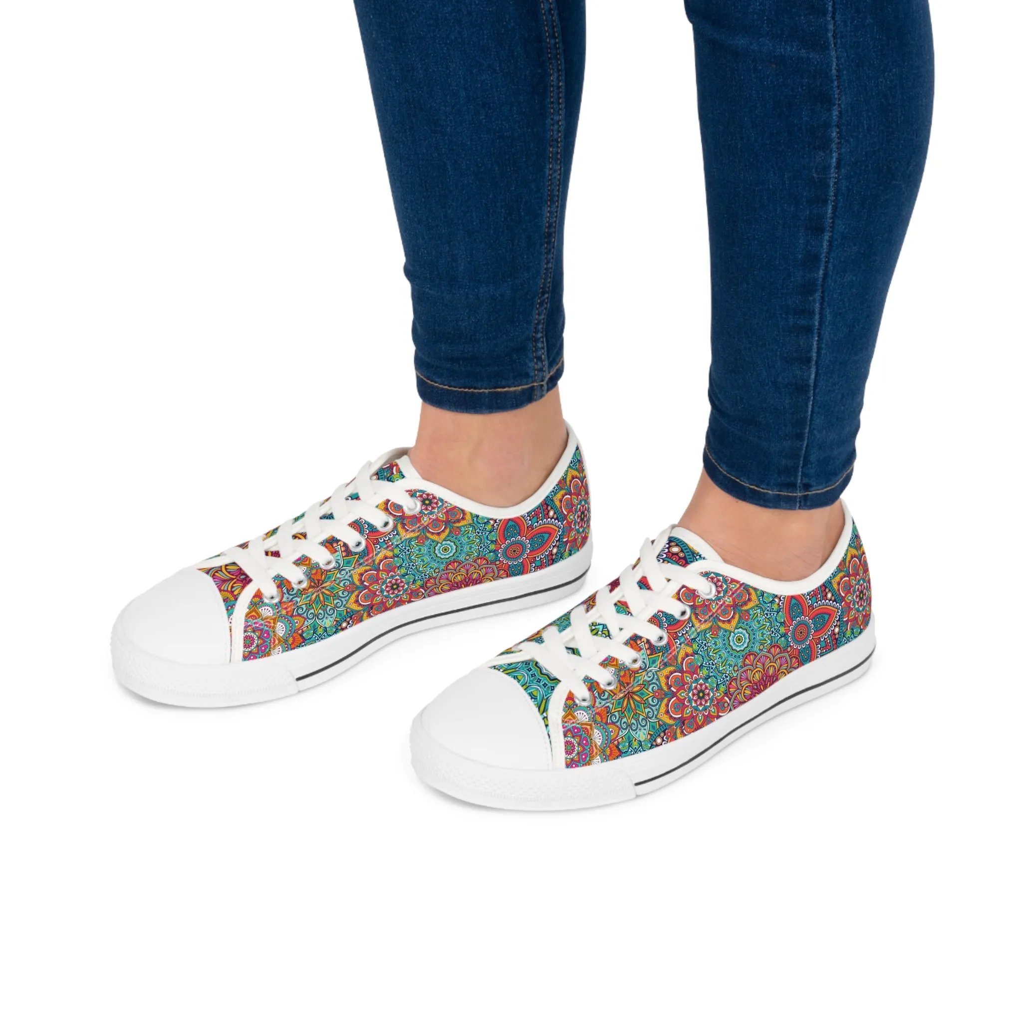 Beautiful Reds and Teals Mandalas Shoes
