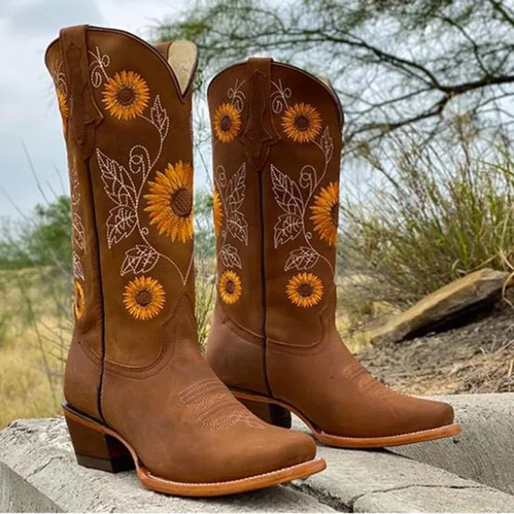 Bella - Sunflower Boho Boots