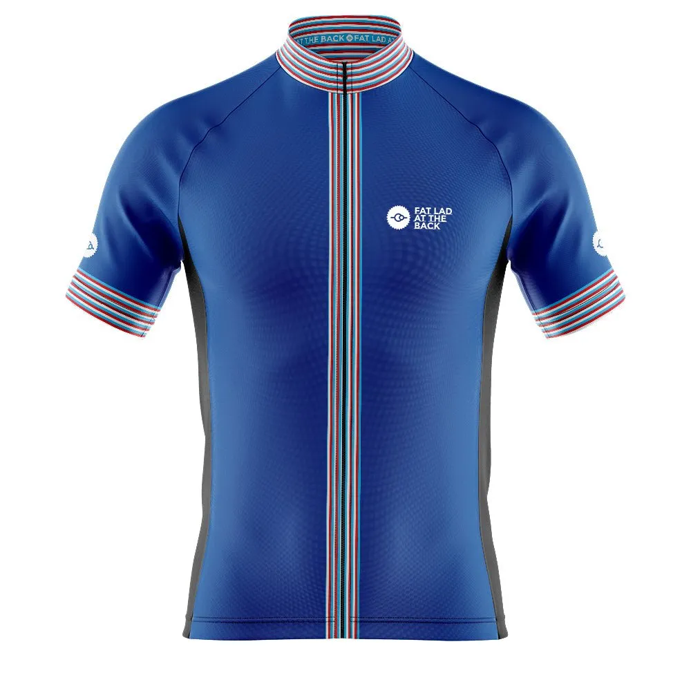 Big and Tall Mens Classic Blue Cycling Jersey