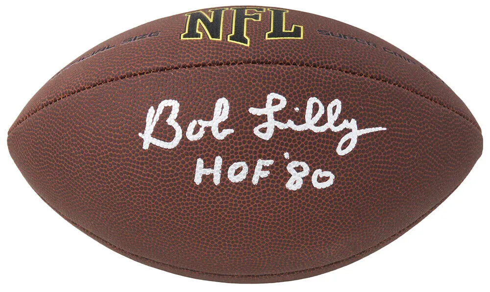 Bob Lilly Signed Wilson Super Grip Full Size NFL Football w/HOF'80 - SS COA