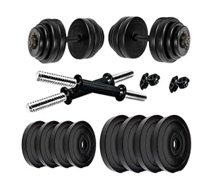BODYFIT Home Gym Combo Dumbbell Set, Dumbbell Plates, Home Gym Set, Adjustable Dumbbells, Weight Plates, Home Gym Equipments, Exercise Set. (10KG Kit)
