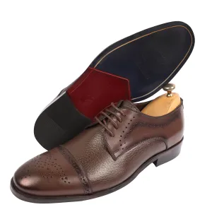 Brown classic Derpy Textured shoes - genuine leather