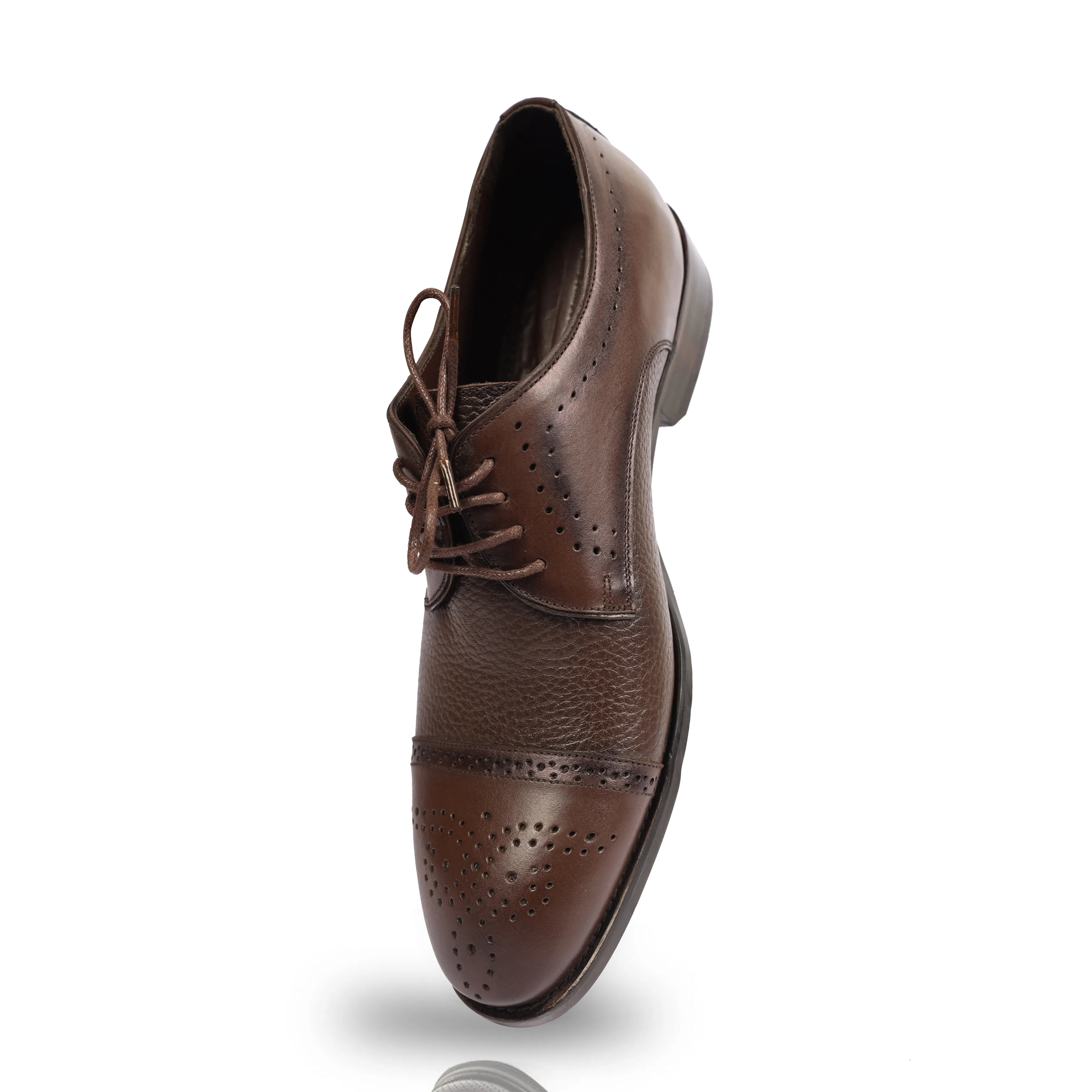 Brown classic Derpy Textured shoes - genuine leather
