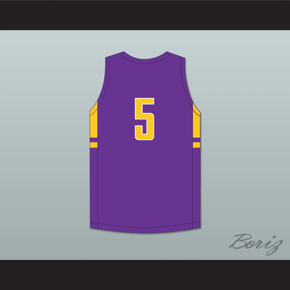Bryce McGowens 5 Legacy Early College Lions Purple Basketball Jersey 1