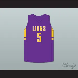 Bryce McGowens 5 Legacy Early College Lions Purple Basketball Jersey 1