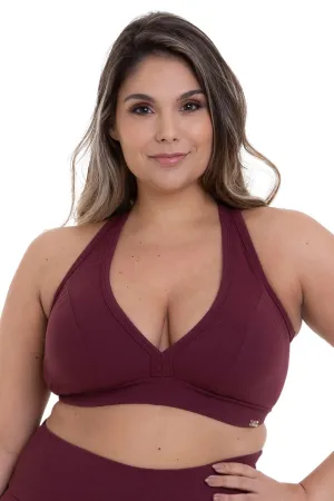 Cajubrasil Sports Bra Texture - Burgundy