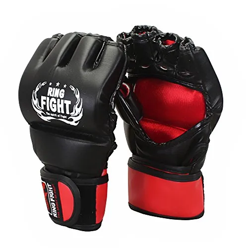 Ceela Sports RF-TPGG-12L MMA Gloves, Large/X-Large (Black/Red)