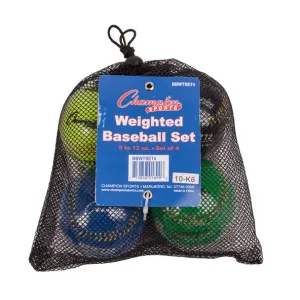Champion Sports Weighted Baseballs 9 - 12 oz (set of 4)