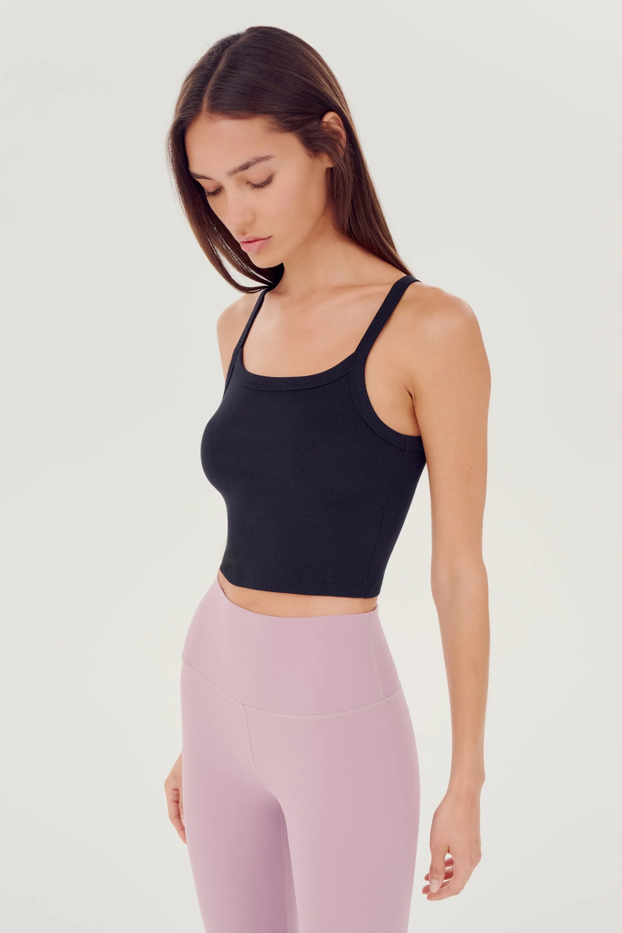 Charlie Rib Crop - Black