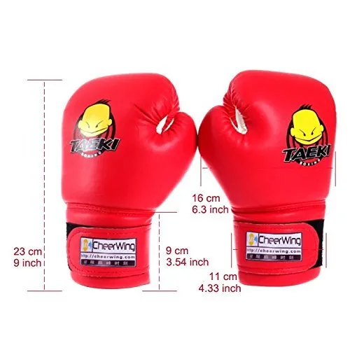 Cheerwing 4oz PU Kids Boxing Gloves Children Cartoon MMA Sparring Dajn Training Gloves Age 5-10 Years Red