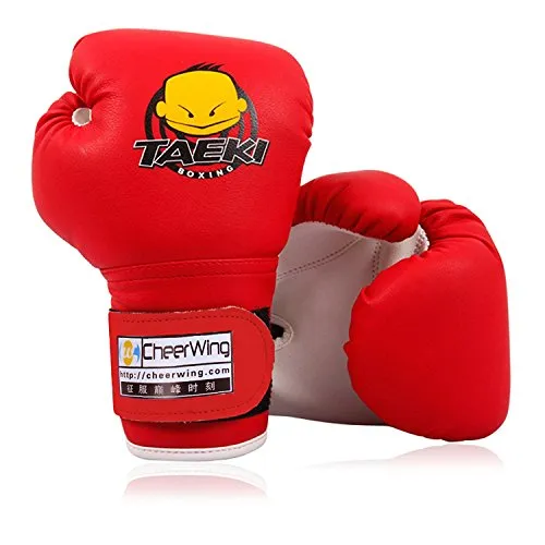 Cheerwing 4oz PU Kids Boxing Gloves Children Cartoon MMA Sparring Dajn Training Gloves Age 5-10 Years Red